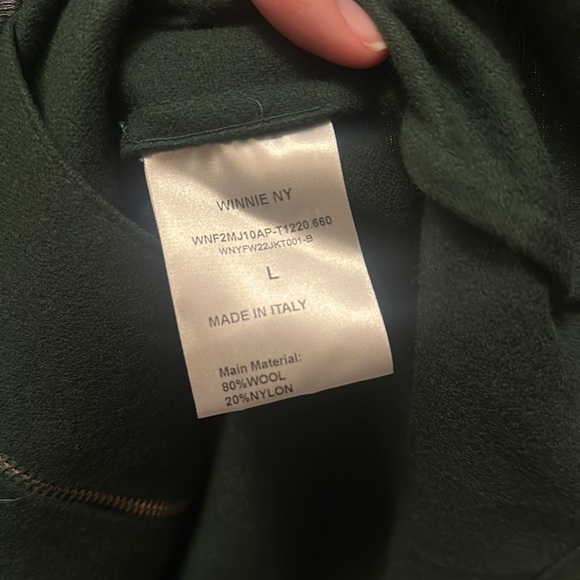Winnie Wool Blend Flannel Blouson in Green NEW - Picture 12 of 16